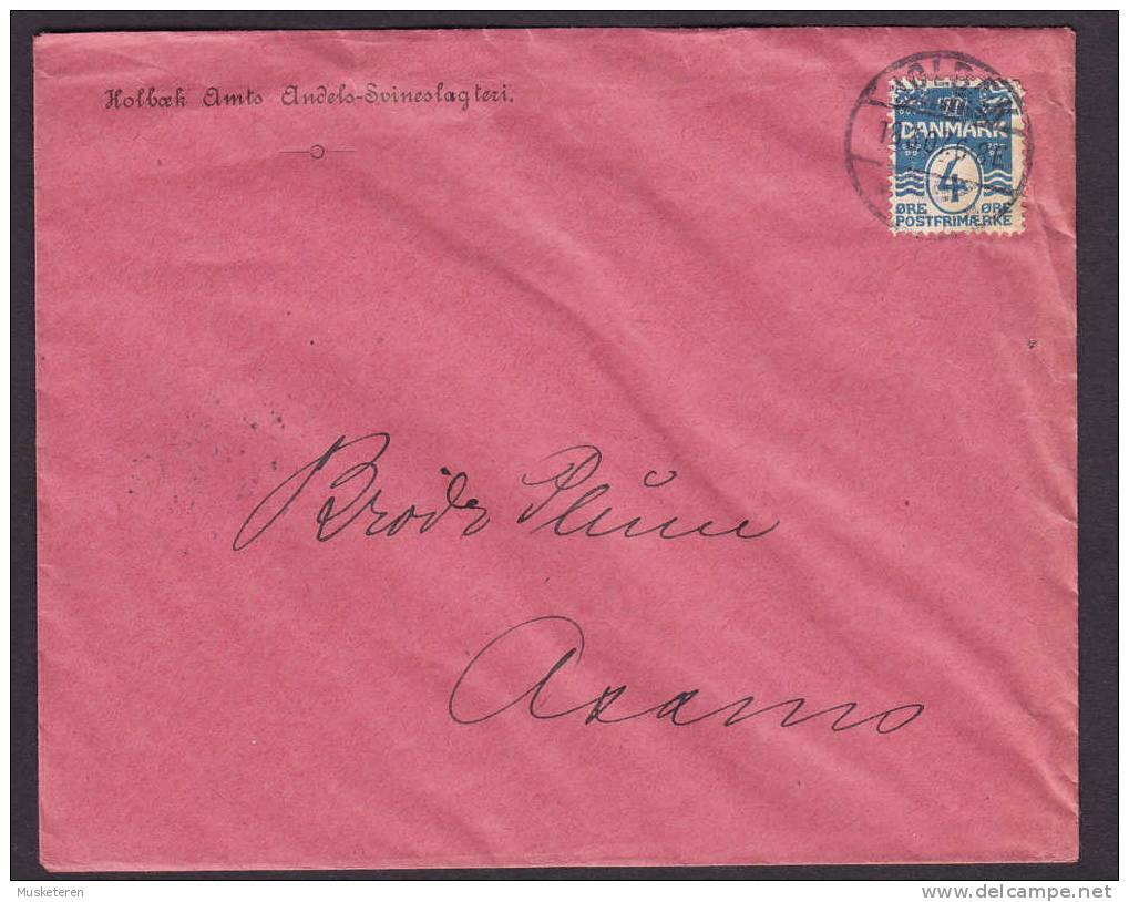 Denmark HOLBÆK AMTS ANDELS-SVINESLAGTERI Deluxe HOLBÆK 1907 Cover To Assens (Arrival) - Lettres & Documents