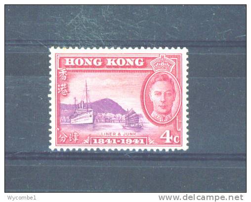 HONG KONG - 1941  George VI Centenary  4c  MM (hinge Remainders) - Ongebruikt