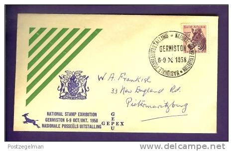 RSA 1958  Cover  With Address Germiston Stamp Exhibition  Nr.277 - Covers & Documents