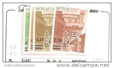 53402)n°4 Valori Monaco Spr. - N°50-53 - Usati - Poststempel