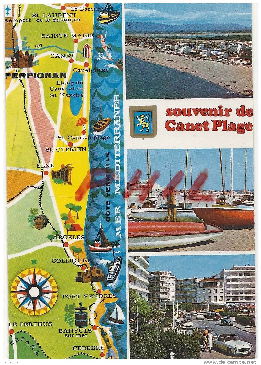 Souvenir De Canet - Plage, Carte Multivues Ref 1103-491 - Canet En Roussillon