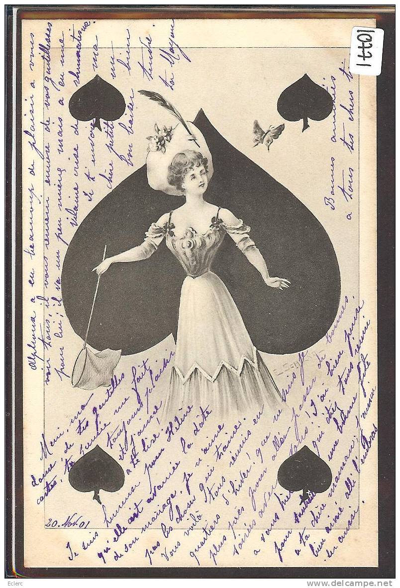 MODE - FEMME - CHAPEAU - DAME DE PIQUE  - TB - Playing Cards