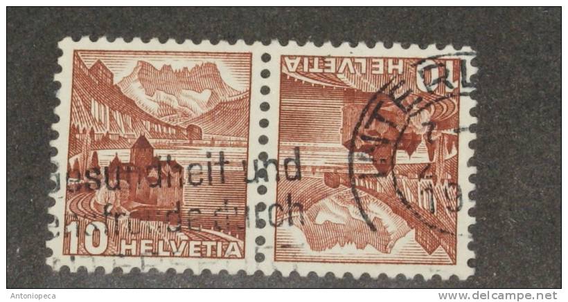 SWITZERLAND 1936 - USED DOUBLE REVERSE VARIETY - RARE - Tete Beche