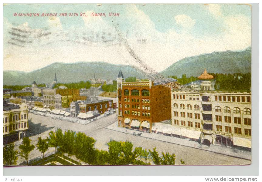 Washington Avenue And 25th Street Ogden Utah 1909 - Ogden