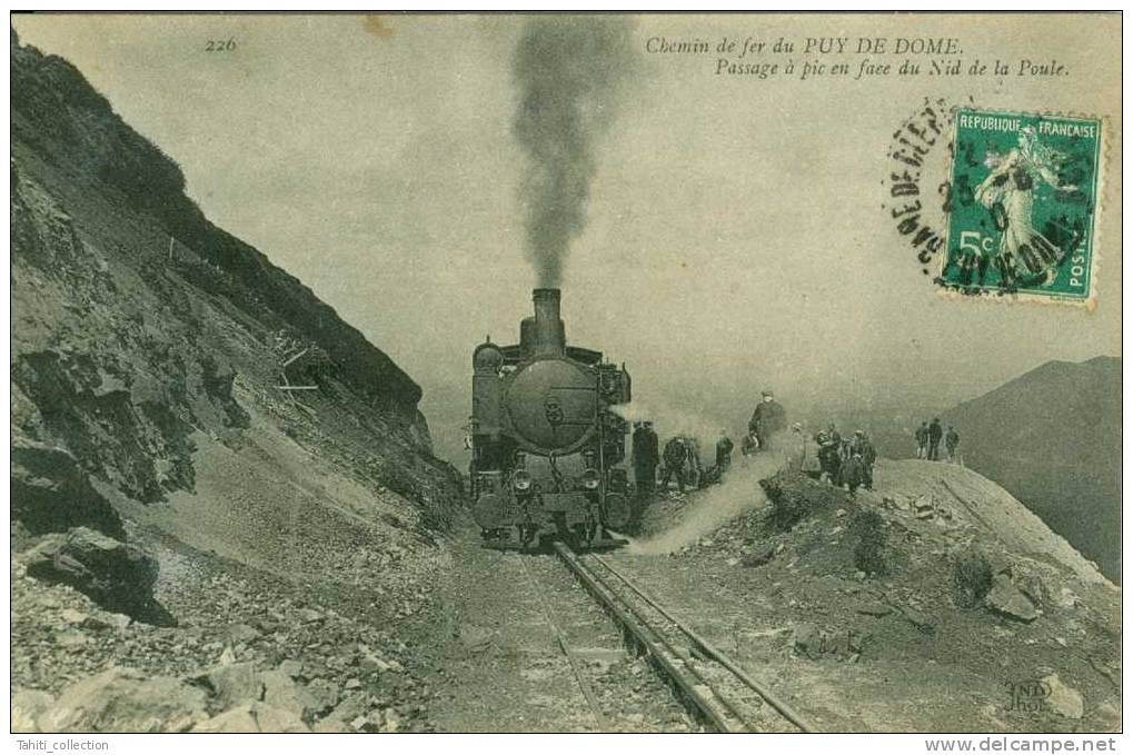 Chemin De Fer Du PUY-de-DÔME - Passage à Pic En Face Du Nid De La Poule - Chateldon