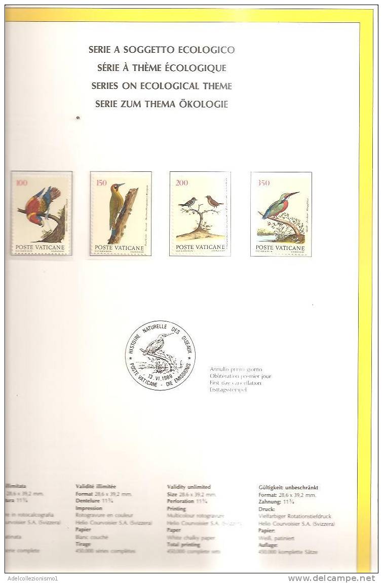 53251)volume Vaticano 1989 Con Tutte Le Emissioni Filateliche Dell'anno Con Foto ,illustrazioni , Delucidazioni Su Tutto - Collections