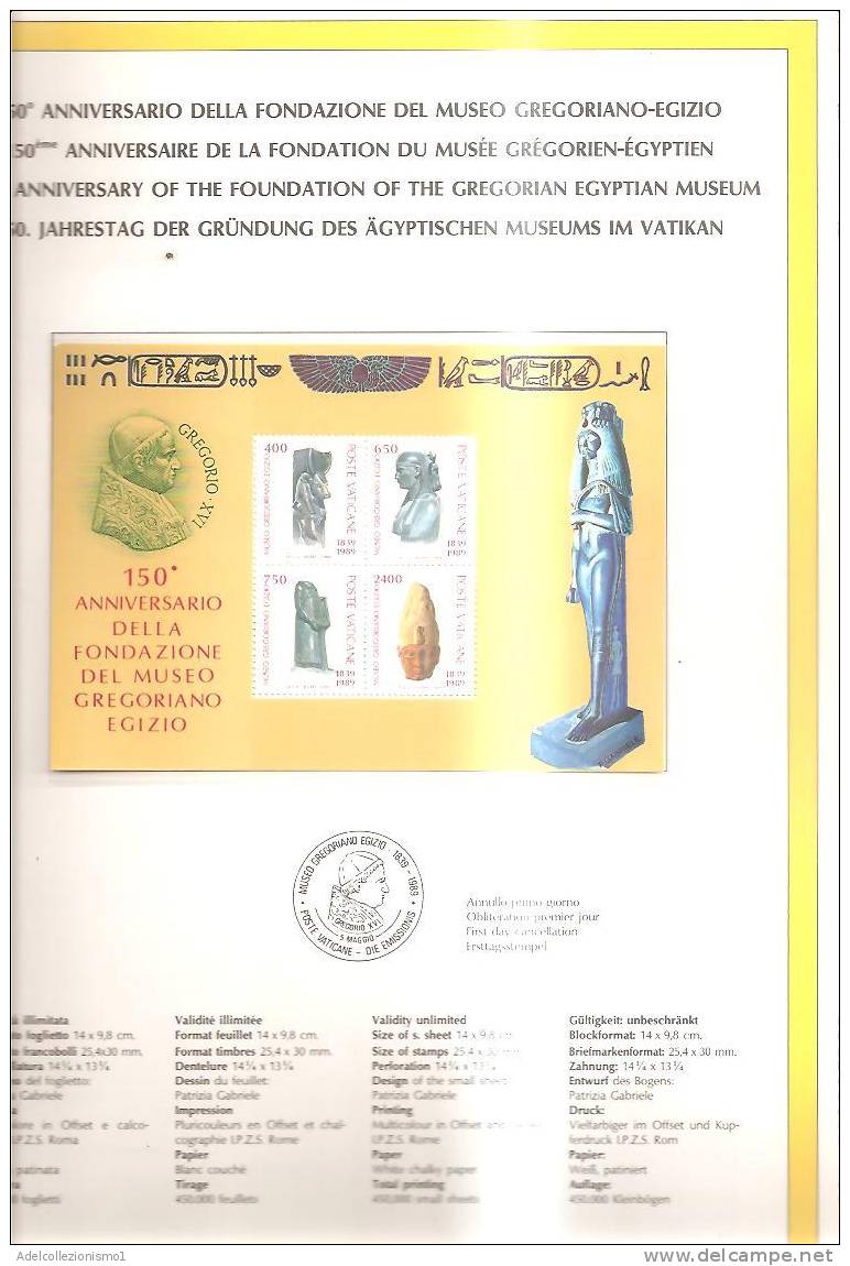 53251)volume Vaticano 1989 Con Tutte Le Emissioni Filateliche Dell'anno Con Foto ,illustrazioni , Delucidazioni Su Tutto - Collections