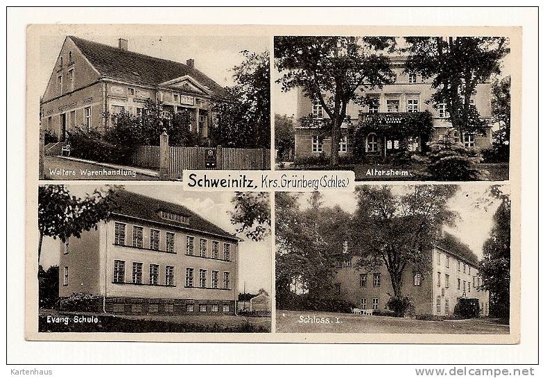Schweinitz * Krs. Grünberg * 1930 * Walters Warenhandlung * Altenheim * - Schlesien