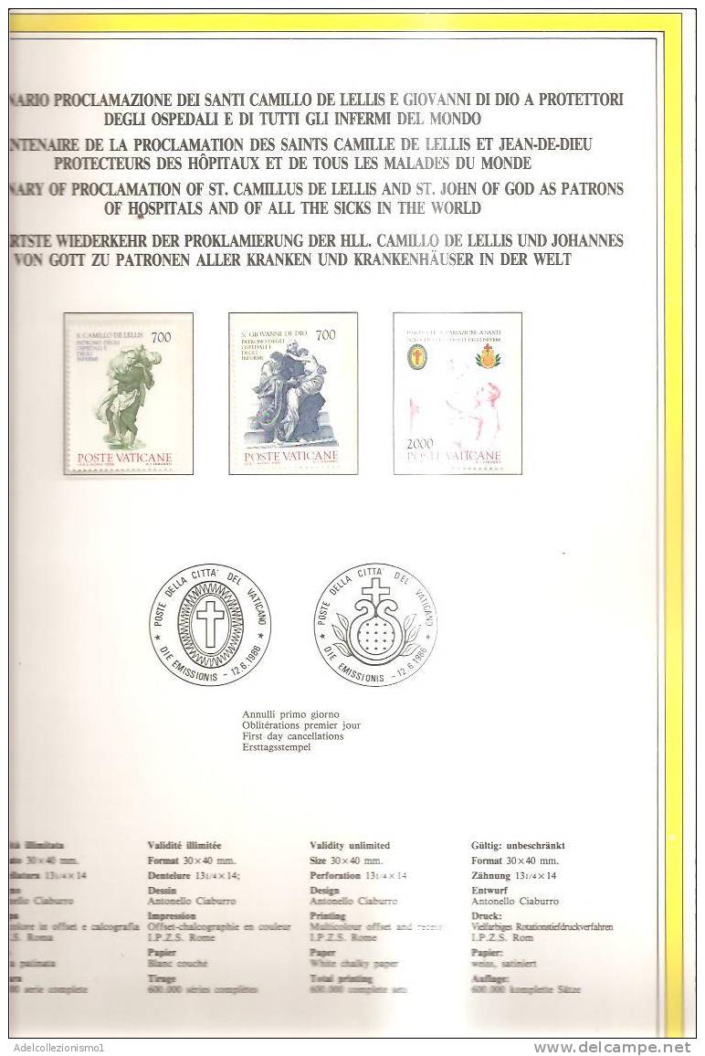 53257)volume Vaticano 1986 Con Tutte Le Emissioni Filateliche Dell´anno Con Foto ,illustrazioni , Delucidazioni Su Tutto - Collections