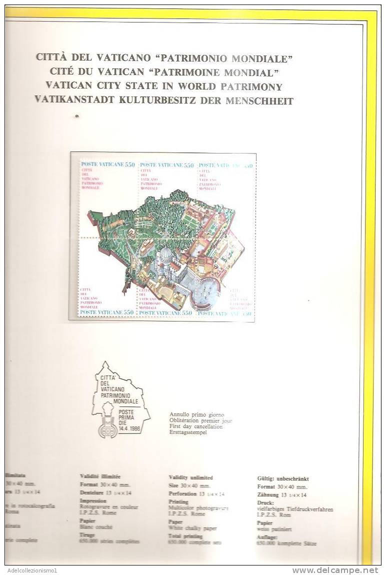 53257)volume Vaticano 1986 Con Tutte Le Emissioni Filateliche Dell´anno Con Foto ,illustrazioni , Delucidazioni Su Tutto - Collections