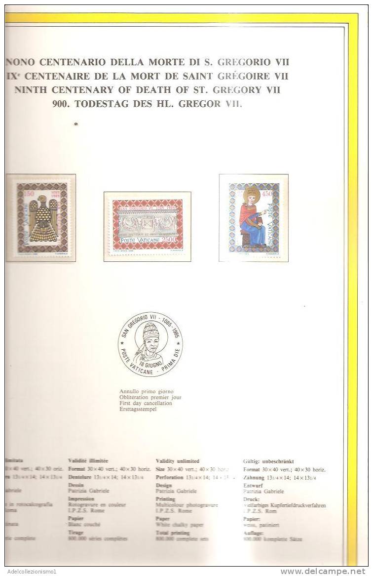 53258)volume Vaticano 1985 Con Tutte Le Emissioni Filateliche Dell´anno Con Foto ,illustrazioni , Delucidazioni Su Tutto - Collections