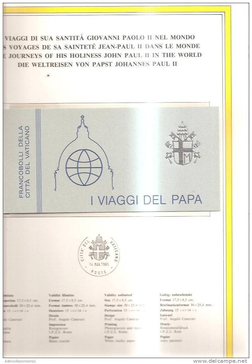 53258)volume Vaticano 1985 Con Tutte Le Emissioni Filateliche Dell´anno Con Foto ,illustrazioni , Delucidazioni Su Tutto - Collections