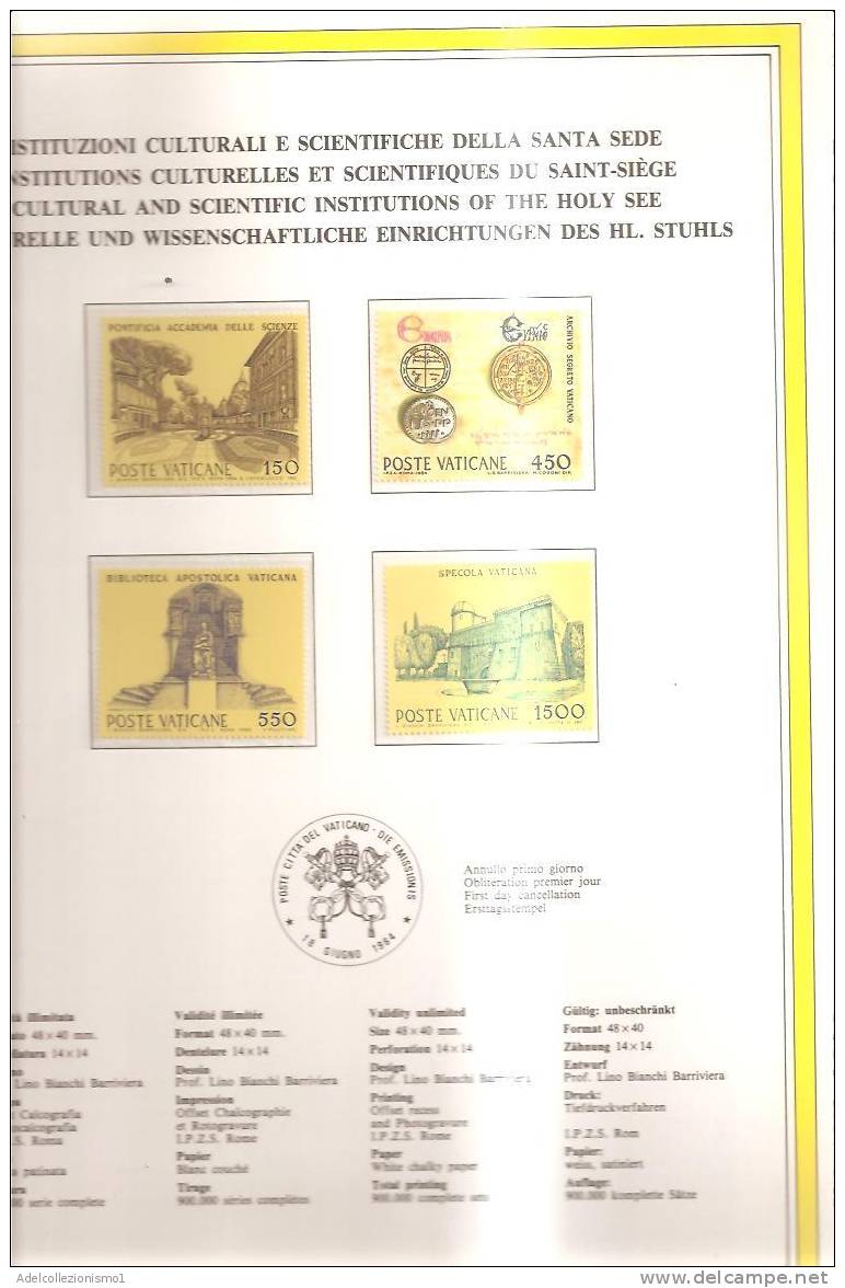 53259)volume Vaticano 1984 Con Tutte Le Emissioni Filateliche Dell´anno Con Foto ,illustrazioni , Delucidazioni Su Tutto - Colecciones