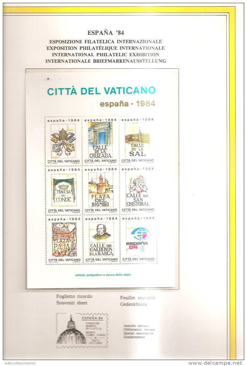 53259)volume Vaticano 1984 Con Tutte Le Emissioni Filateliche Dell´anno Con Foto ,illustrazioni , Delucidazioni Su Tutto - Collections