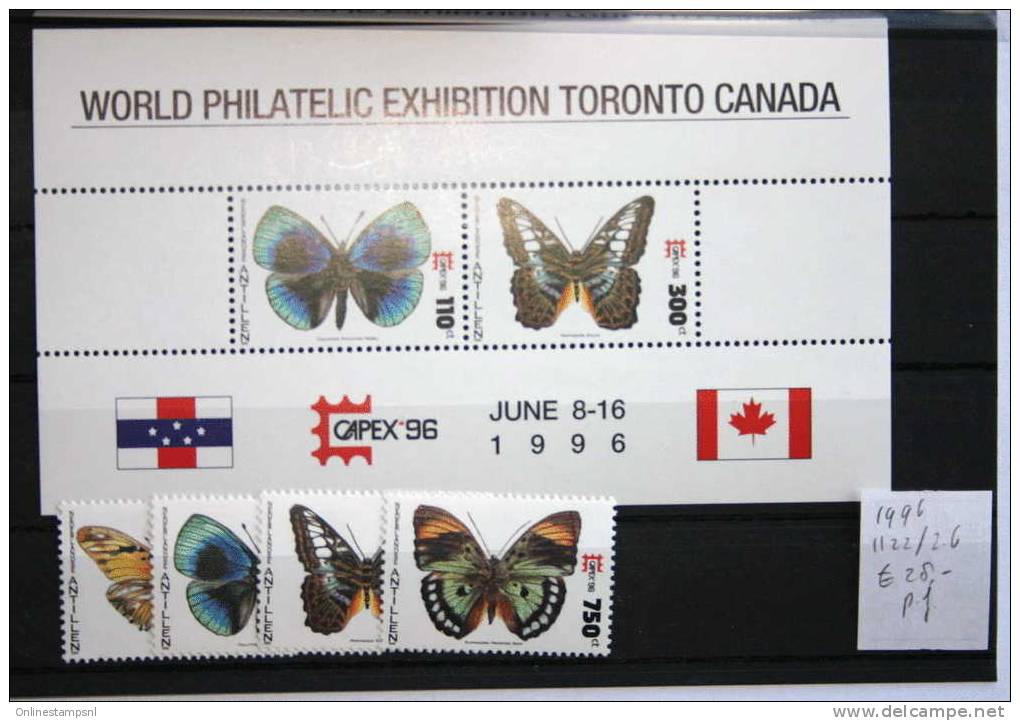 Ned.Antillen 1996  NVPH 1122-26 Postfris, MNH Vlinders Butterflies - Curaçao, Nederlandse Antillen, Aruba