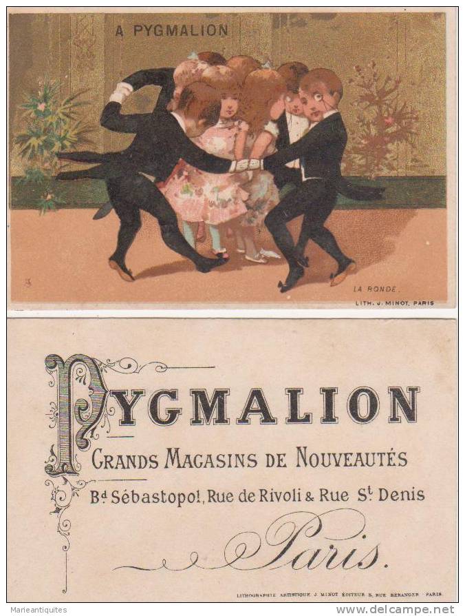 Chromo A. PYGMALION - Enfants Qui Jouent  " La Ronde"-  Publicité Grands Magasins - Au Bon Marché