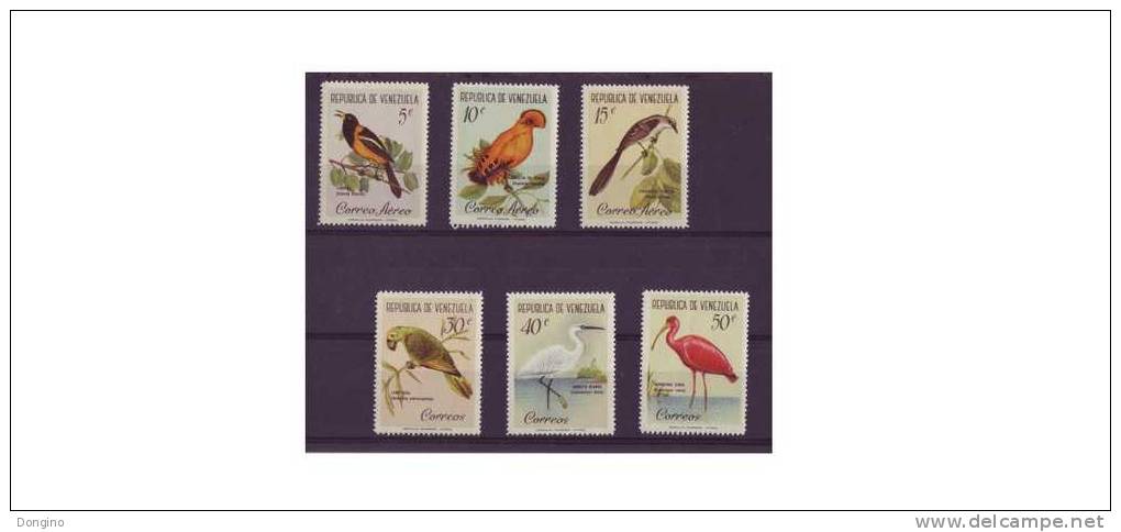 G124. Venezuela / Scarlet Ibis / Eudocimus Ruber / 1961 / Snowy Egret / Egretta Thula / Birds / Aves - Collections, Lots & Séries