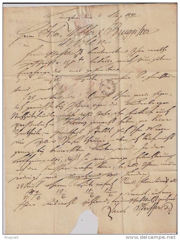 SUISSE:précurseur 1840 Vers WOHLEN. Avec Texte Allemand. - ...-1845 Prefilatelia