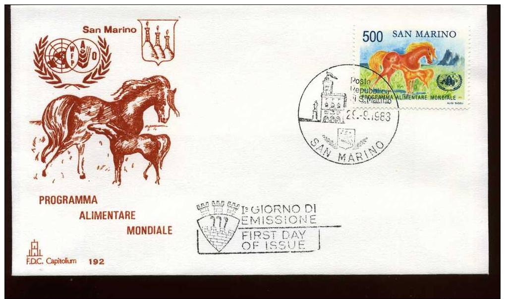 SAN MARINO 1983 - FDC -  PROGRAMMA ALIMENTARE MONDIALE - FDC