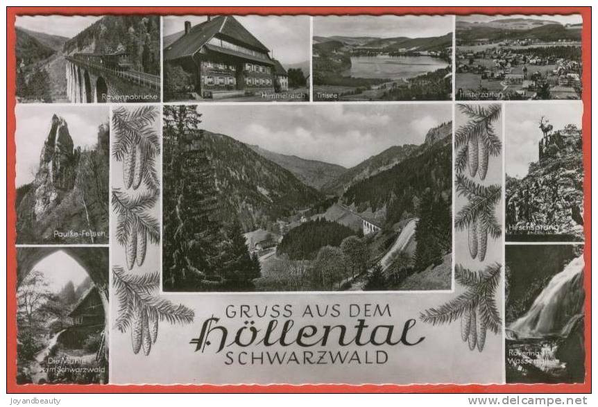 E266, Höllental , Schwarzwald , Multivues , Circulée 1958 Sous Enveloppe - Höllental