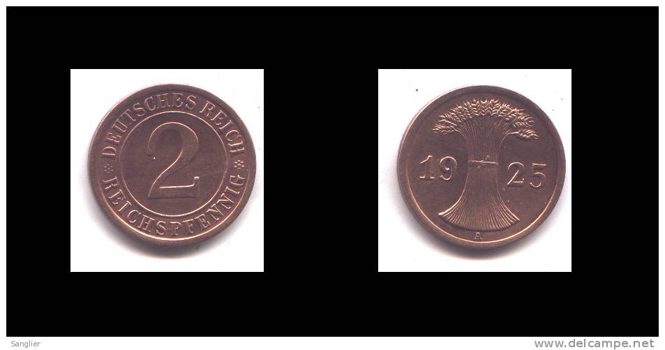 2 DEUTCHESREICH 1925 A - 2 Renten- & 2 Reichspfennig