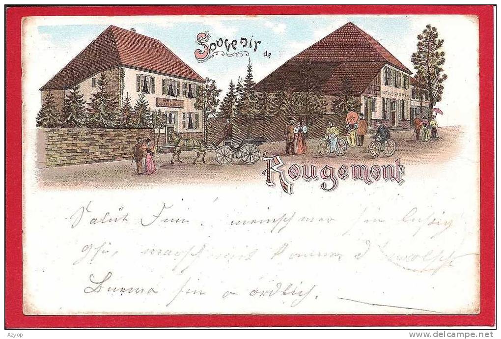 90 - SOUVENIR De ROUGEMONT  Le CHATEAU - LITHO - HOTEL HARTMANN - Rougemont-le-Château