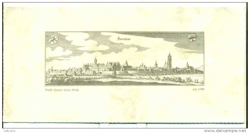 Darmstadt Um 1700 - Doppel Karte ! - Size 10 Cm X 22 Cm - Darmstadt