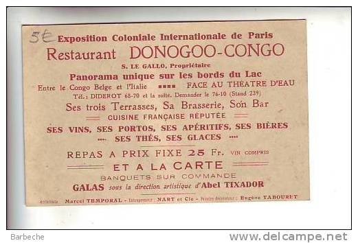 EXPOSITION  COLONIALE DE PARIS - Restaurant Donogoo-Congo - Exposiciones