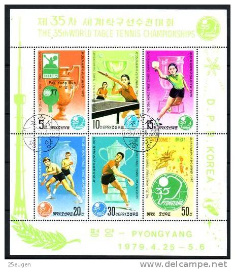 NORTH KOREA 1979 MICHEL NO : 1828-33 MS USED - Tischtennis