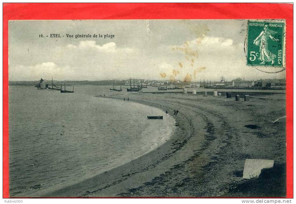 ETEL 1910 LA PLAGE CARTE  EN BON ETAT - Etel