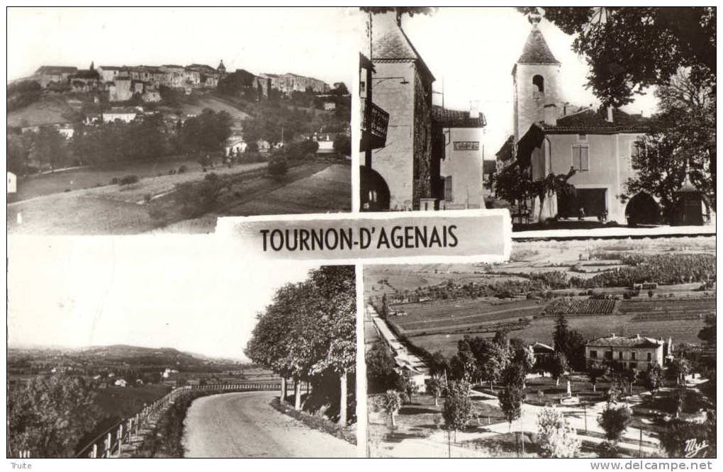 TOURNON D'AGENAIS MULTIVUES  LA PLACE  VUE SUR LE CARREFOUR - Tournon D'Agenais