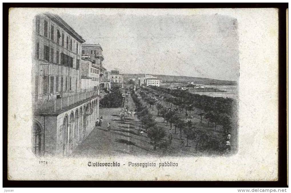 Cpa D ´ Italie Civitavecchia Passeggiata Pubblica   ABE15 - Civitavecchia