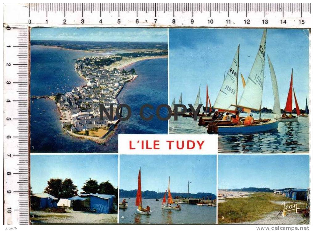 L ILE  TUDY  -  5 Vues  :  Vue Générale - Plaisir De La Voile -  Campings - Ile Tudy