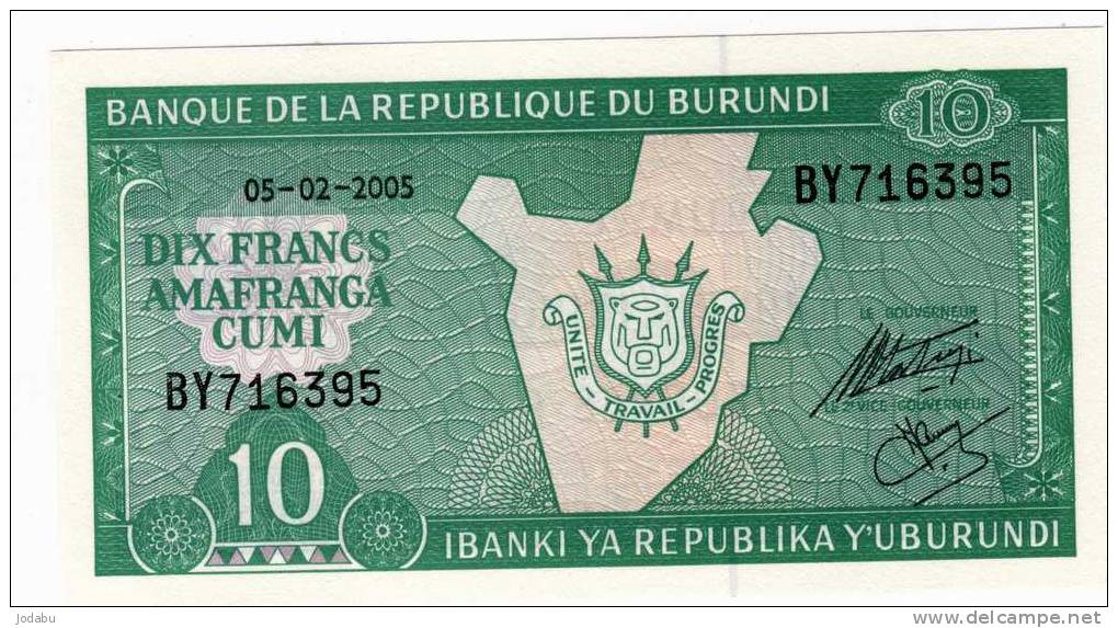 Billet Neuf De La République Du Burundi - Burundi