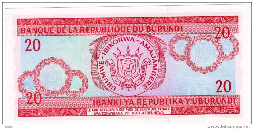 Billet Neuf De La République Du Burundi - Burundi