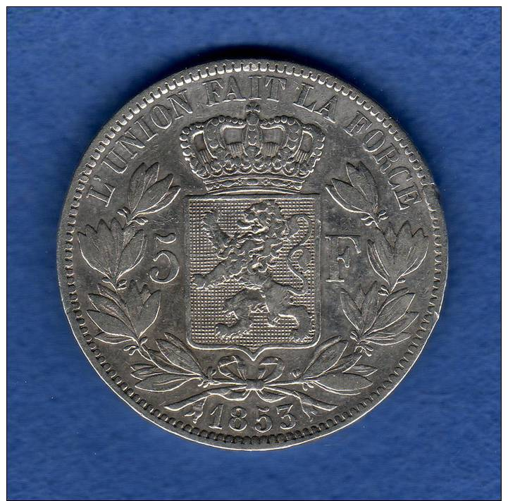 BELGIQUE Belgium 5 Francs 1853 [TTB] Argent Silver (0545) - 5 Francs