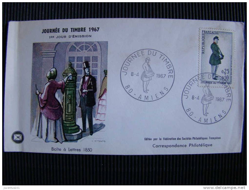 FDC Journée Du Timbre 1967 N°1516-Oblitération D'Amiens   L712 - 1960-1969