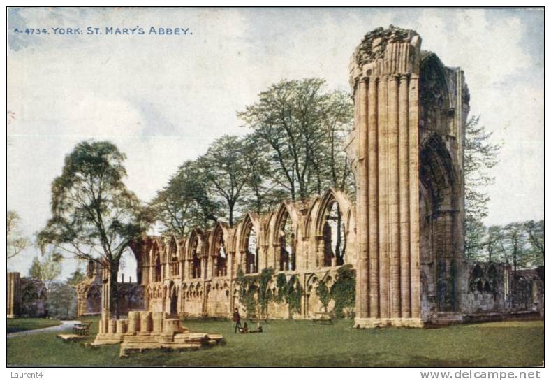 (786) Old UK - Carte Ancienne D´Angleterre - York St Mary´s Abbey - York