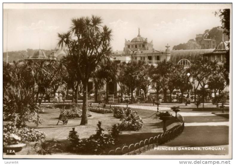 (668) Old UK - Carte Ancienne D´Angleterre - Torquay Princess Gardens - Torquay