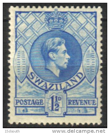 Swaziland - 1938-1954 KGVI 1½d P13½x13 MH* - Swaziland (1968-...)