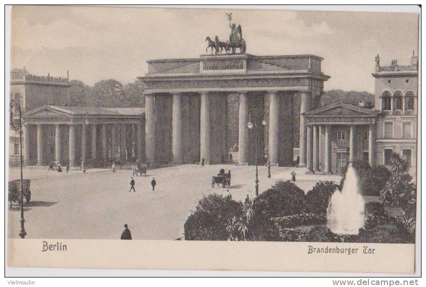 ALLEMAGNE BERLIN BRANDENBURGER TOR ATTELAGE CHEVAL BELLE CARTE - Berlijnse Muur