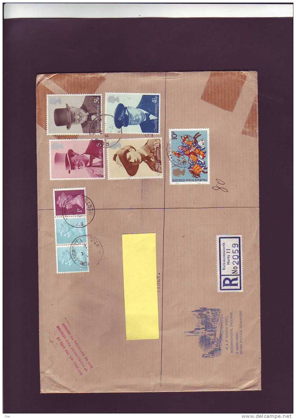 GRAN  BRETAGNA  1974 - Lettera Raccomandata - Gibbons  962//65 - Storia Postale