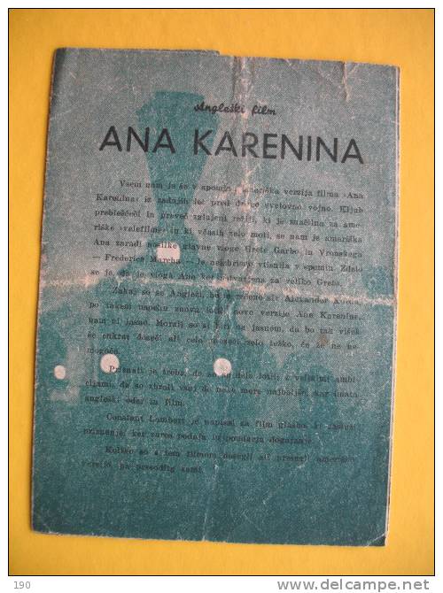 ANA KARENINA - Film En Theater