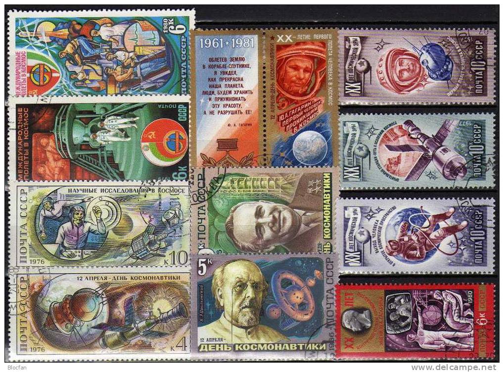 Partie Raketen 1976 Tag Der Kosmonautik Sowjetunion 4460 O 2€ Raumschiff Salut Satellit Mars Space Set From USSR CCCP SU - UdSSR