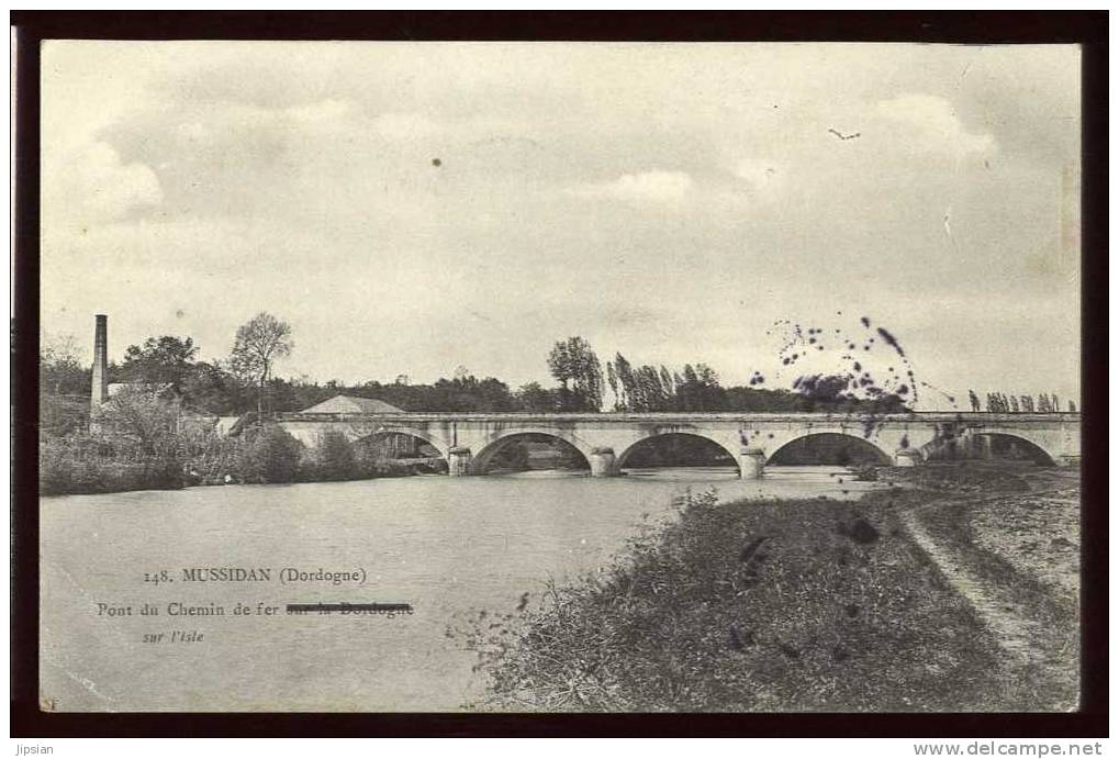 Cpa Du 24  Mussidan Pont Du Chemin De Fer Sur L' Isle  ABE24 - Mussidan