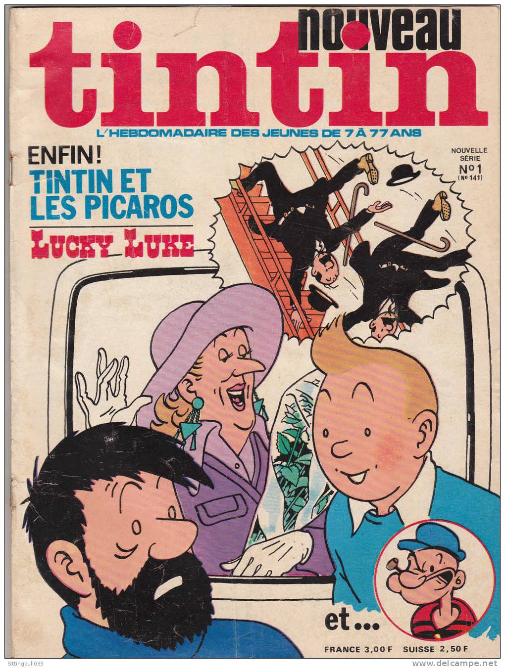 TINTIN Nouveau. Nouvelle Série. N°1 - N° 141 Du 16 Sept. 1975. Tintin, Haddock, Castafiore, Etc, En 1ère De Couverture. - Tintin