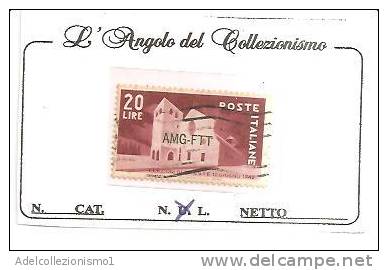 49172) Trieste - Zona A (AMG FTT) 20£ 8 Giugno 1949 - Elezioni Amministrative Di Trieste  - N°42 - Usato - Gebraucht