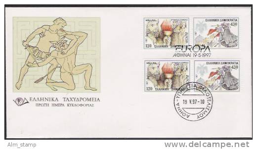 1997 Gréce Griechenland  Mi. 1946-7 A+C  FDC Europa: Sagen Und Legenden - 1997