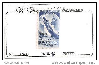 49182)valore Da 25£ Serie Mostra D´oltremare Spr. Amg Ftt - N°149 - Linguellati - Storia Postale