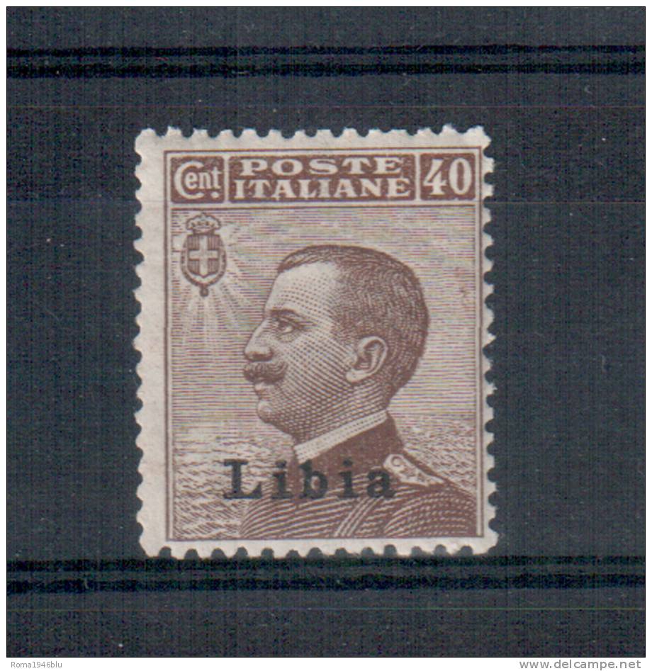 LIBIA 1912-15 FRANCOBOLLI SOPRASTAMPATI 40 CENT. ** MNH LUX - Libia